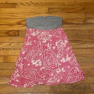 Pink and Gray girls medium Roxy cover up dress boho strapless could fit Women XS